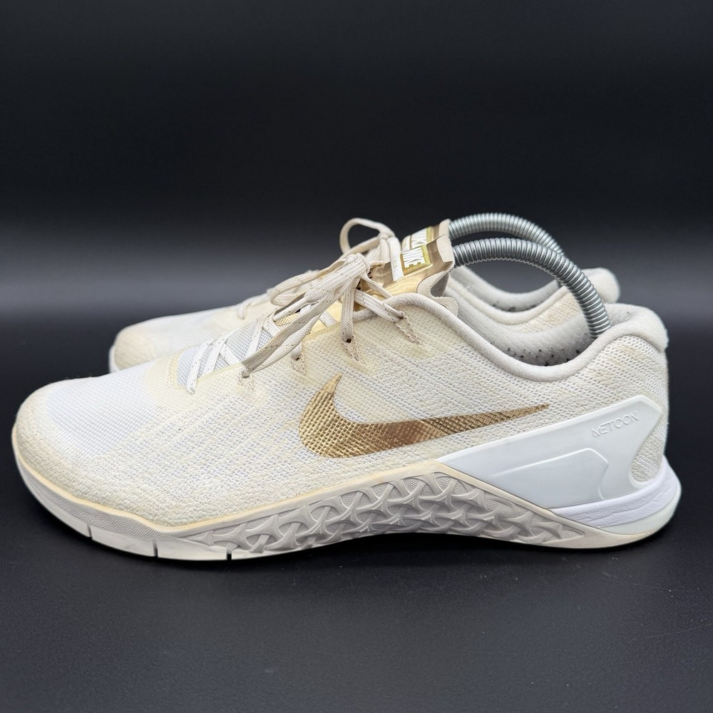 Nike Metcon 3 Champagne Metallic Gold Training CrossFit Shoes Women's Size 11 - Picture 3 of 7